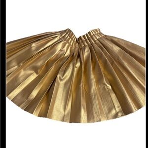 Gold Metallic Pleated kids  Skirt